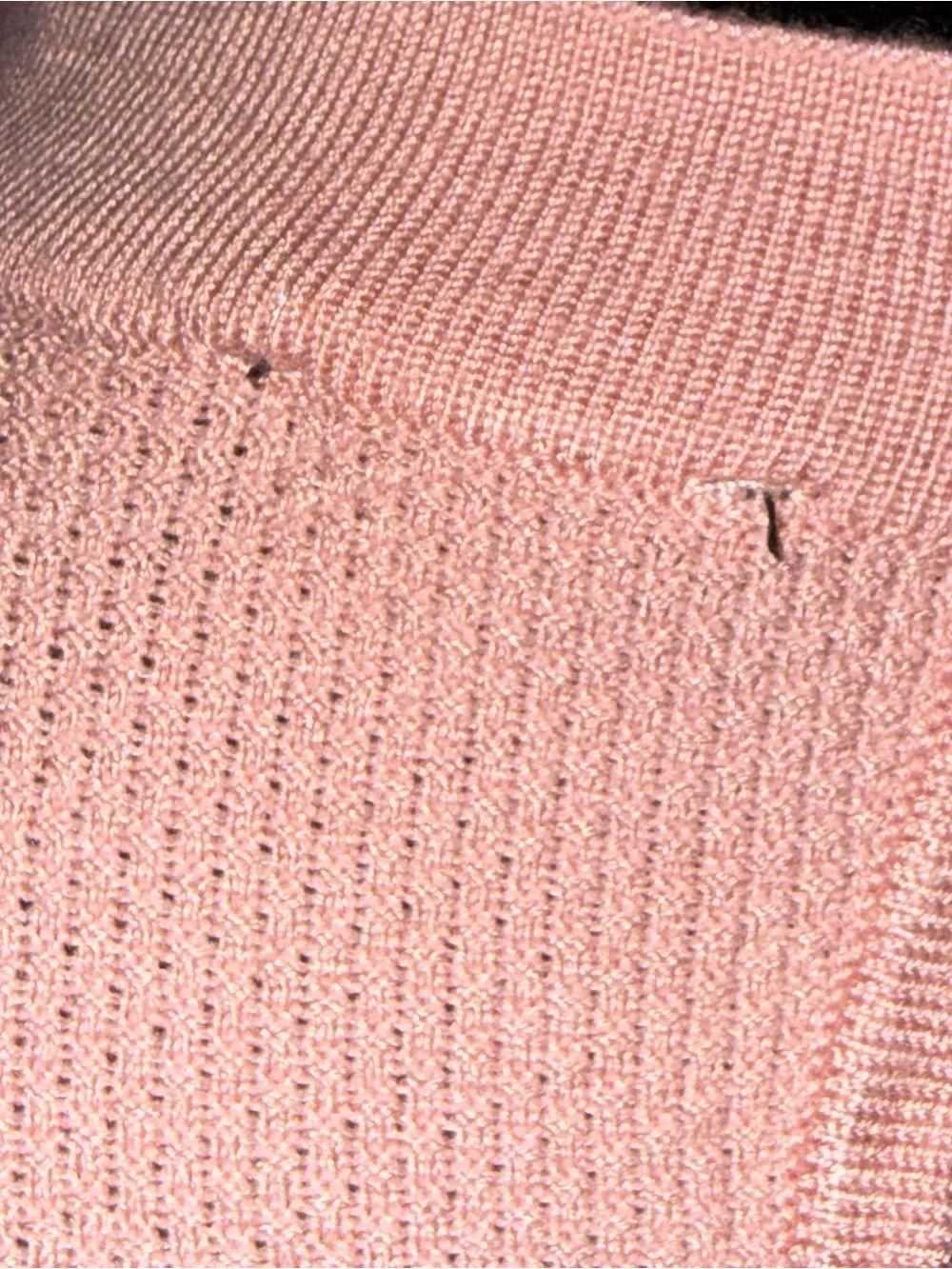 Hannah Blush Pink Black Lace Keyhole Long Sleeve Knit Top Size S